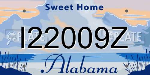 I22009Z Alabama License Plate