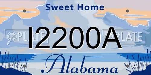 I2200A Alabama License Plate