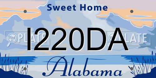 I220DA Alabama License Plate