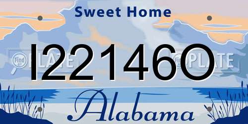I22146O Alabama License Plate