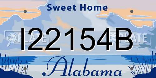 I22154B Alabama License Plate