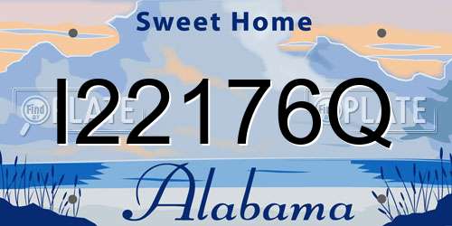 I22176Q Alabama License Plate