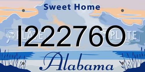 I22276O Alabama License Plate