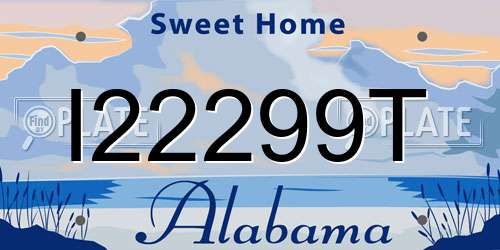 I22299T Alabama License Plate