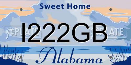 I222GB Alabama License Plate