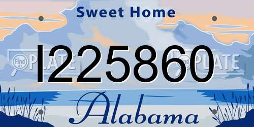 I225860 Alabama License Plate