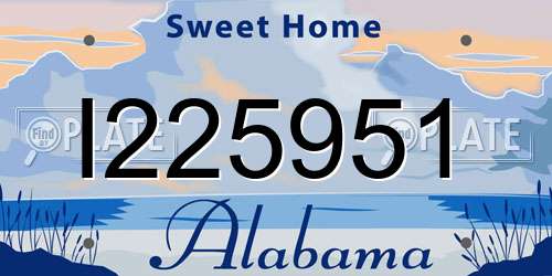 I225951 Alabama License Plate