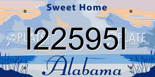 I22595I Alabama License Plate