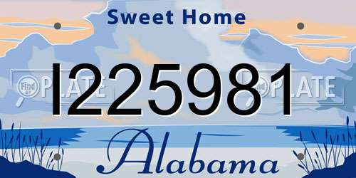 I225981 Alabama License Plate