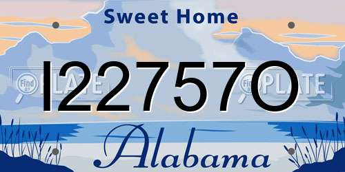I22757O Alabama License Plate