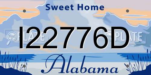 I22776D Alabama License Plate