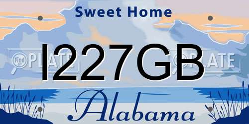 I227GB Alabama License Plate