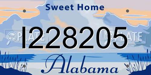 I228205 Alabama License Plate