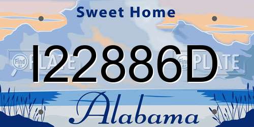 I22886D Alabama License Plate