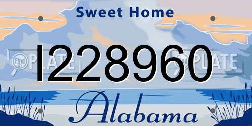 I228960 Alabama License Plate