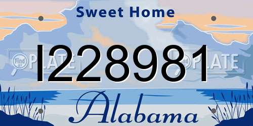 I228981 Alabama License Plate