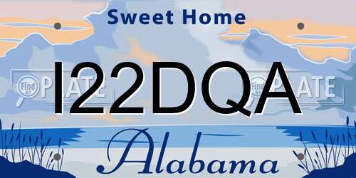 I22DQA Alabama License Plate
