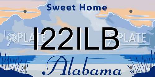 I22ILB Alabama License Plate