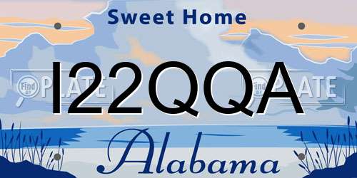 I22QQA Alabama License Plate