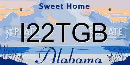 I22TGB Alabama License Plate