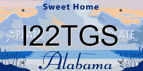 I22TGS Alabama License Plate