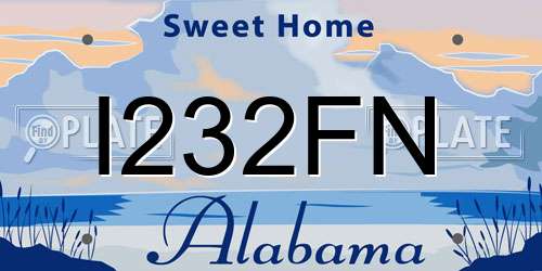 I232FN Alabama License Plate