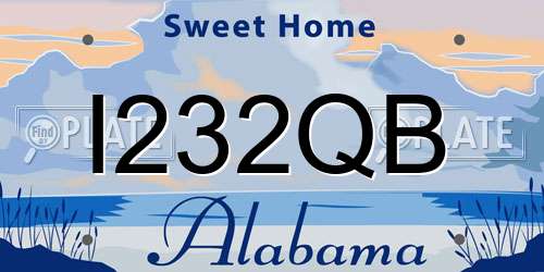I232QB Alabama License Plate