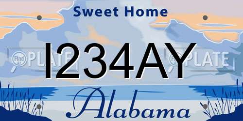 I234AY Alabama License Plate
