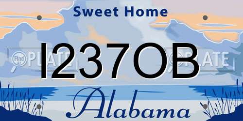 I237OB Alabama License Plate