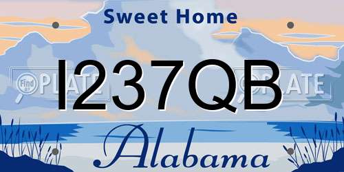 I237QB Alabama License Plate