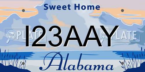 I23AAY Alabama License Plate