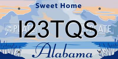 I23TQS Alabama License Plate
