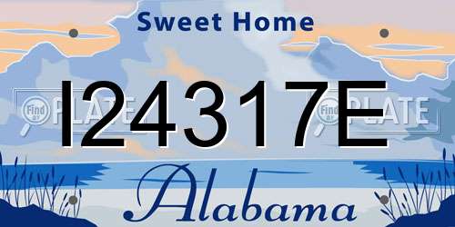 I24317E Alabama License Plate