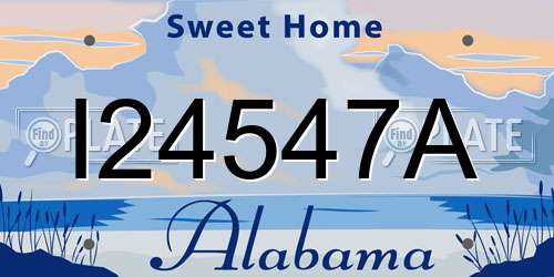 I24547A Alabama License Plate