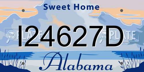 I24627D Alabama License Plate