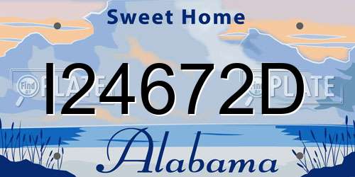 I24672D Alabama License Plate