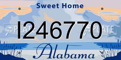 I246770 Alabama License Plate
