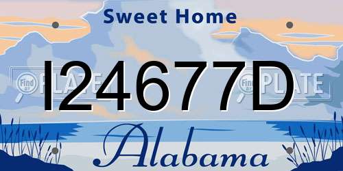 I24677D Alabama License Plate