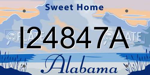 I24847A Alabama License Plate