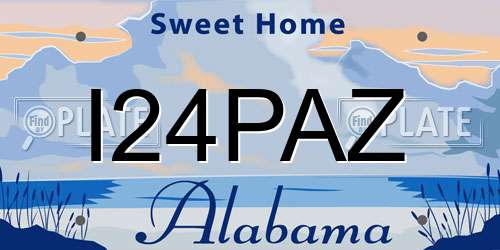 I24PAZ Alabama License Plate