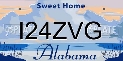 I24ZVG Alabama License Plate