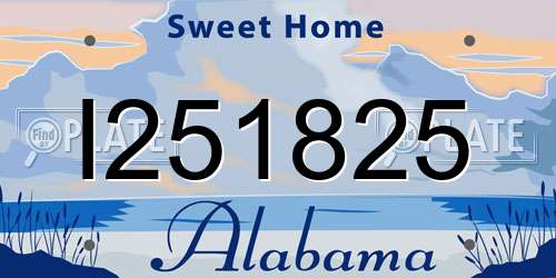 I251825 Alabama License Plate