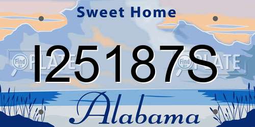 I25187S Alabama License Plate