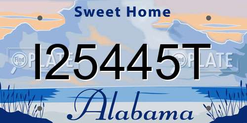 I25445T Alabama License Plate