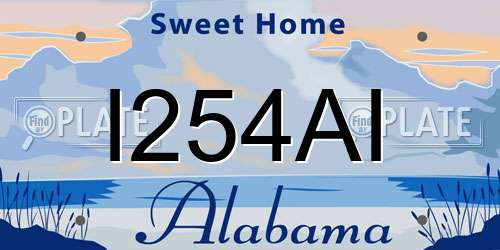 I254AI Alabama License Plate