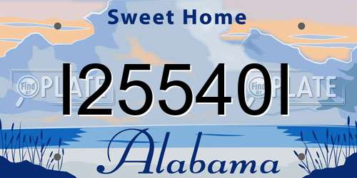 I25540I Alabama License Plate