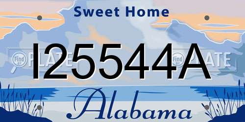 I25544A Alabama License Plate