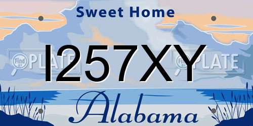 I257XY Alabama License Plate