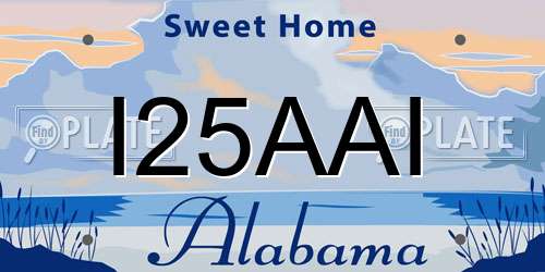 I25AAI Alabama License Plate