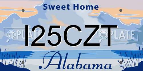 I25CZT Alabama License Plate